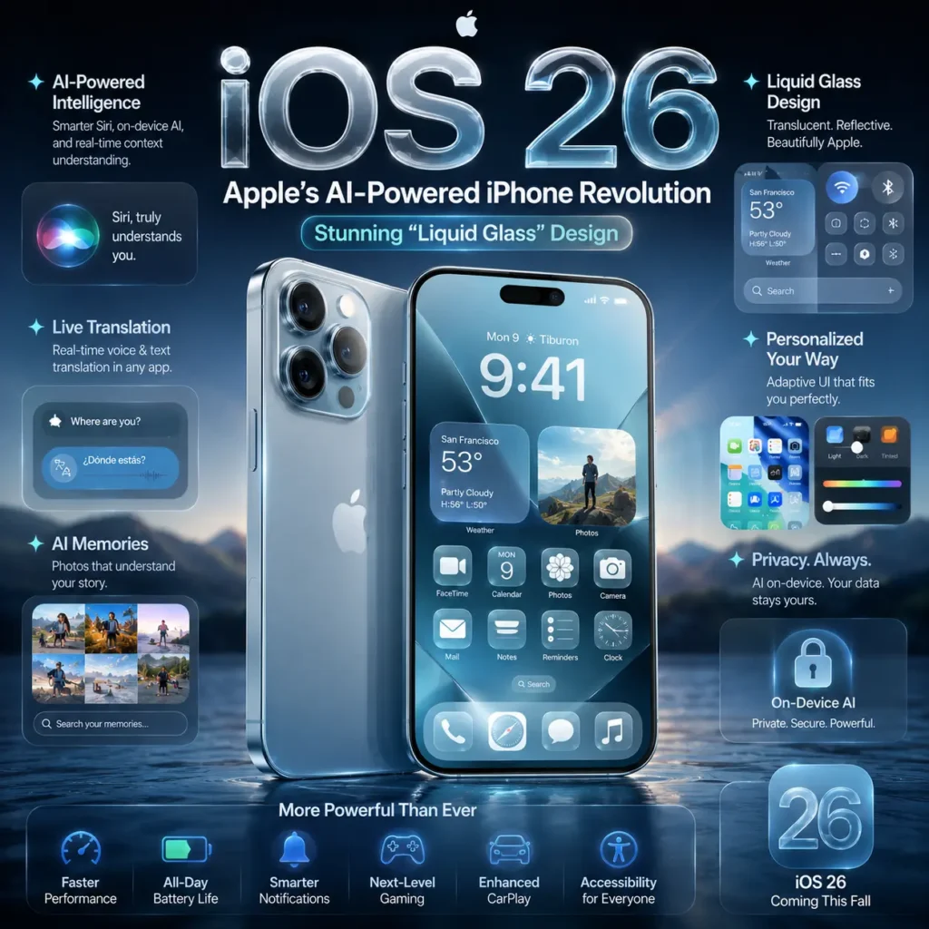 IOS 2026 Liquid glass design