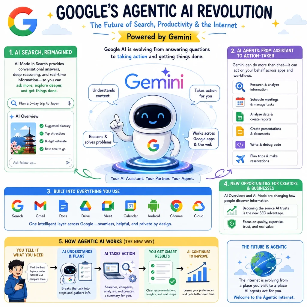 Google’s Agentic AI Revolution: How Gemini Is Reinventing Search, Productivity, the Future of the Internet