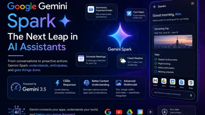 Google Gemini Spark AI assistant interface demonstrating proactive task